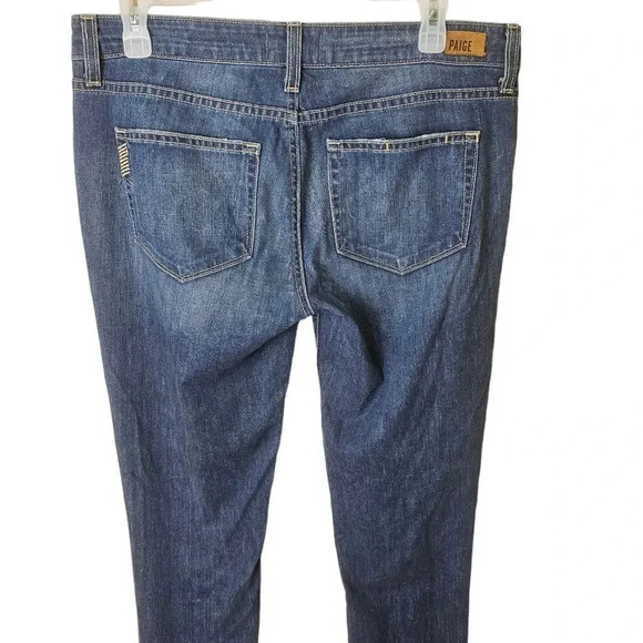 PAIGE Jimmy Jimmy Skinny Dark Destructed Jeans Size 28 - Picture 9 of 10